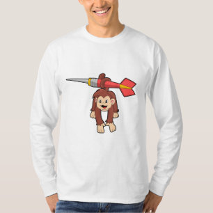 Monkey at Darts with Dart T-Shirt