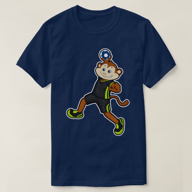 Monkey at Handball player with Handball T-Shirt (Design Front)