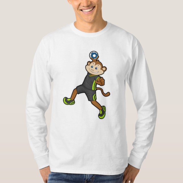 Monkey at Handball player with Handball T-Shirt (Front)