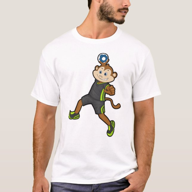 Monkey at Handball player with Handball T-Shirt (Front)