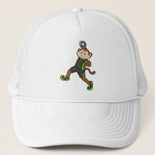 Monkey at Handball player with Handball Trucker Hat