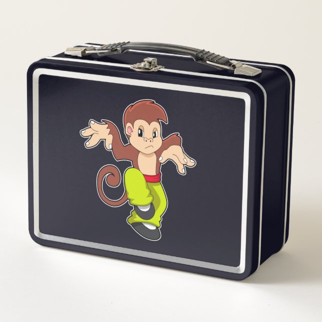Monkey at Martial arts Kungfu Metal Lunch Box (Front)