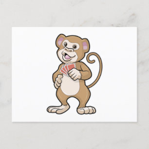 Monkey at Poker with Poker cards