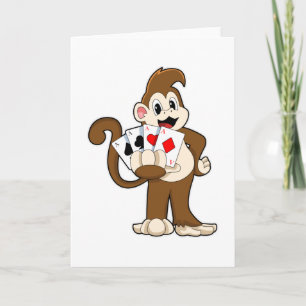 Monkey at Poker with Poker cards