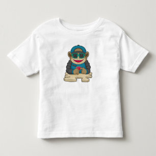 Monkey at Poker with Poker cards & Sunglasses Toddler T-shirt