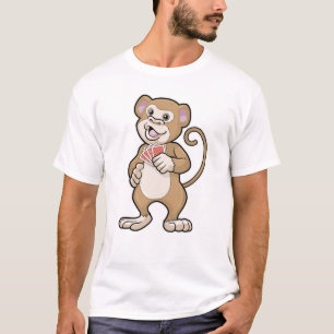 Monkey at Poker with Poker cards T-Shirt