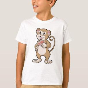 Monkey at Poker with Poker cards T-Shirt