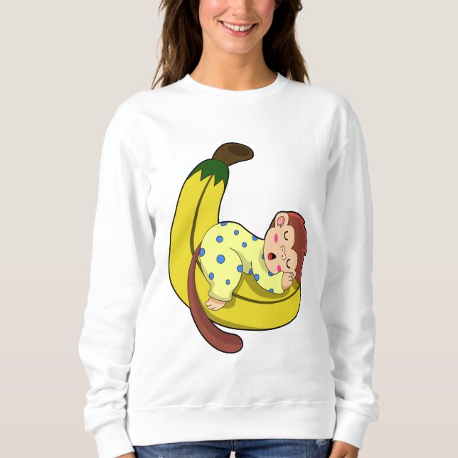 Monkey at Sleeping in Pyjamas Sweatshirt (Front)