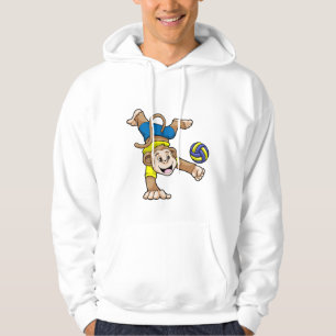 Monkey at Sports with Volleyball Hoodie