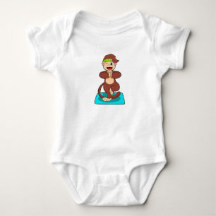 Monkey at Yoga in Standing Baby Bodysuit