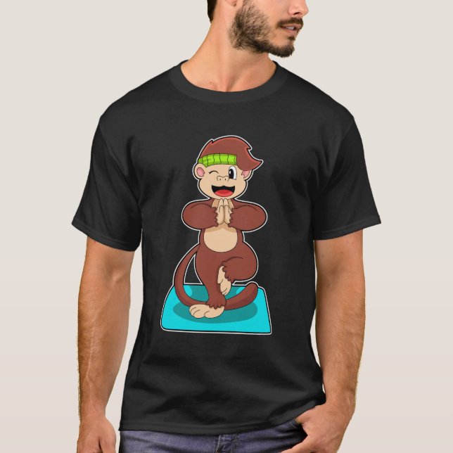 Monkey at Yoga in Standing T-Shirt (Front)