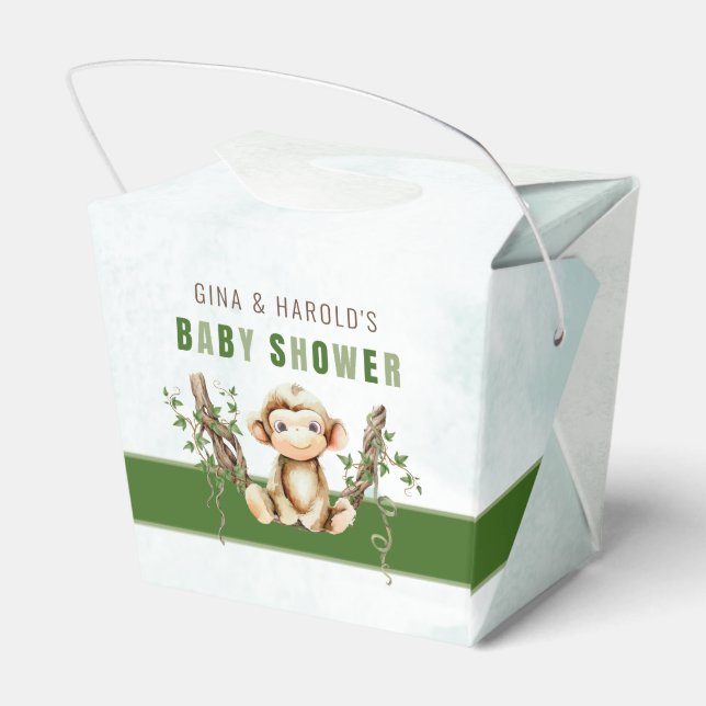 Monkey Baby Shower Favour Box (Back Side)