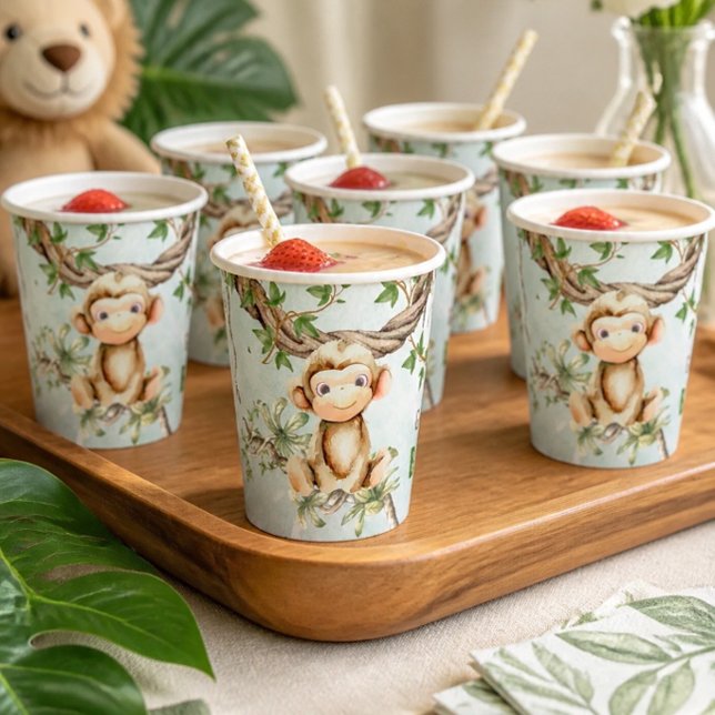 Monkey Baby Shower Personalized Paper Cups (Creator Uploaded)