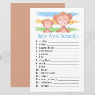 Monkey Baby word scramble game