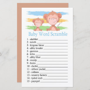 Monkey Baby word scramble game