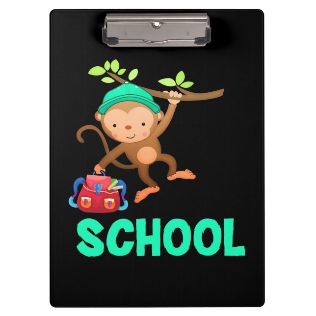 Monkey Back To School Clipboard (Front)