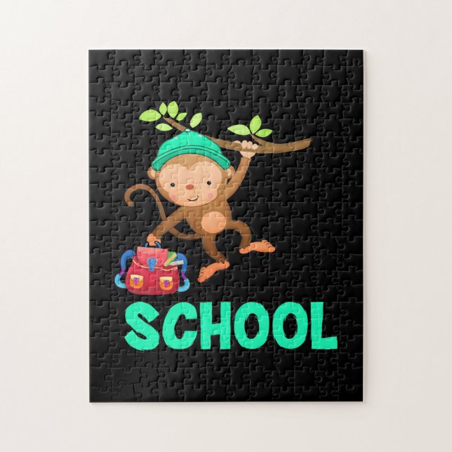 Monkey Back To School Jigsaw Puzzle (Vertical)