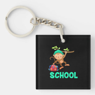Monkey Back To School Keychain