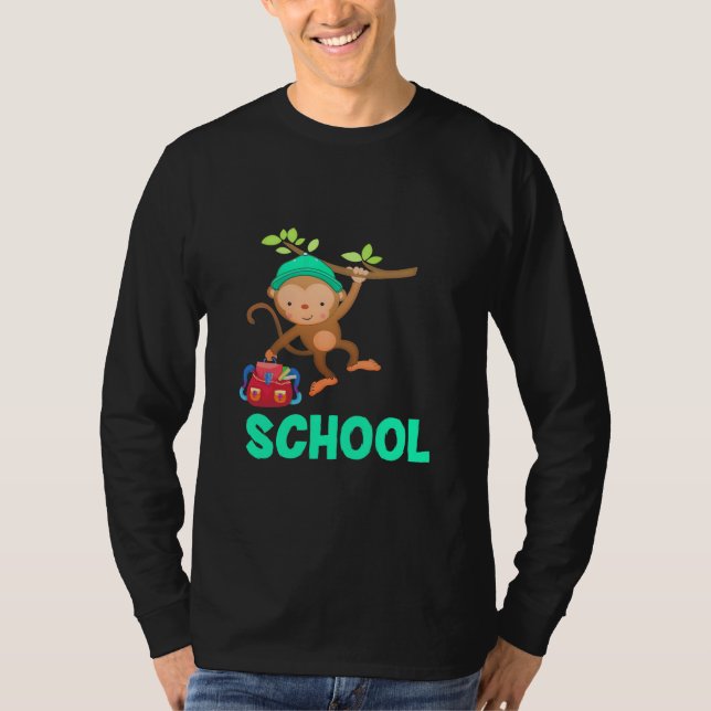 Monkey Back To School T-Shirt (Front)