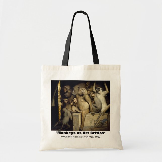 Monkey Bag:   Monkey Art Critics Tote Bag (Front)