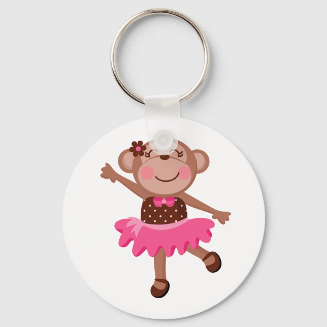 Monkey Ballerina Keychain (Front)