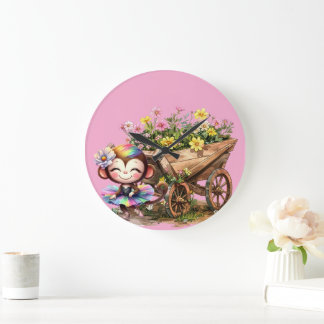 Monkey Ballerina Large Clock