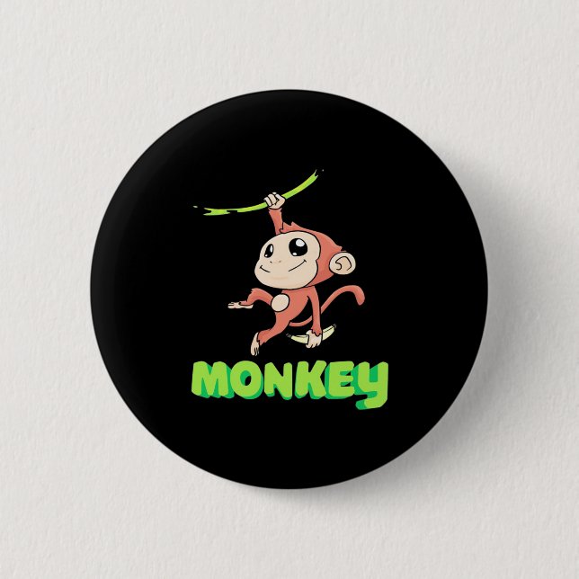 Monkey Banana 2 Inch Round Button (Front)