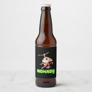 Monkey Banana Beer Bottle Label