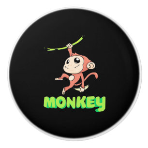 Monkey Banana Ceramic Knob