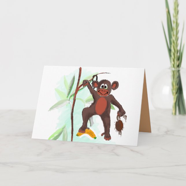 Monkey Banana Coconut Tree Card (Front)