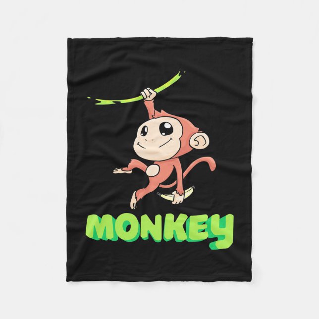 Monkey Banana Fleece Blanket (Front)