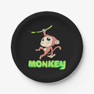 Monkey Banana Paper Plate