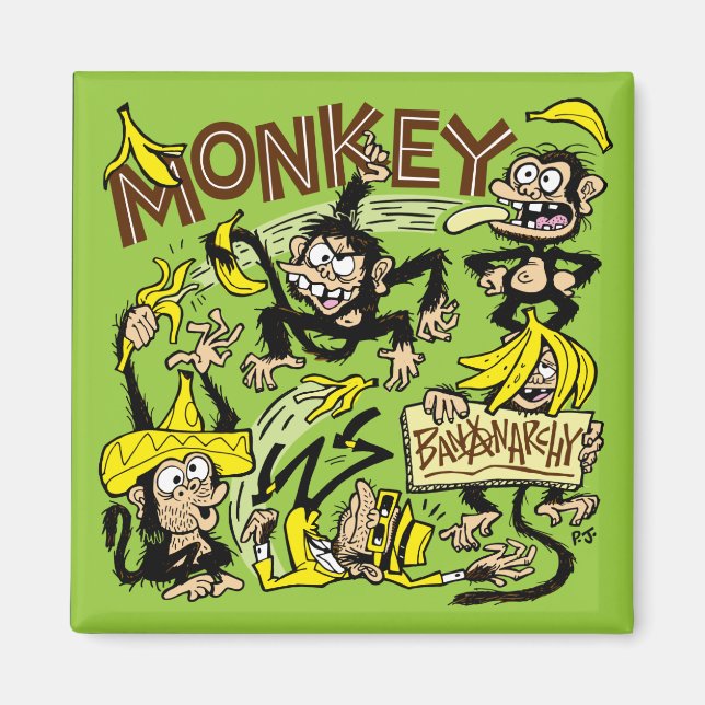 Monkey - Bananarchy! Magnet (Front)