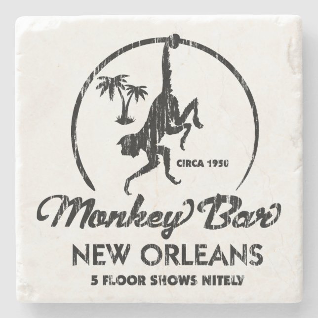 Monkey Bar New Orleans Stone Coaster (Front)