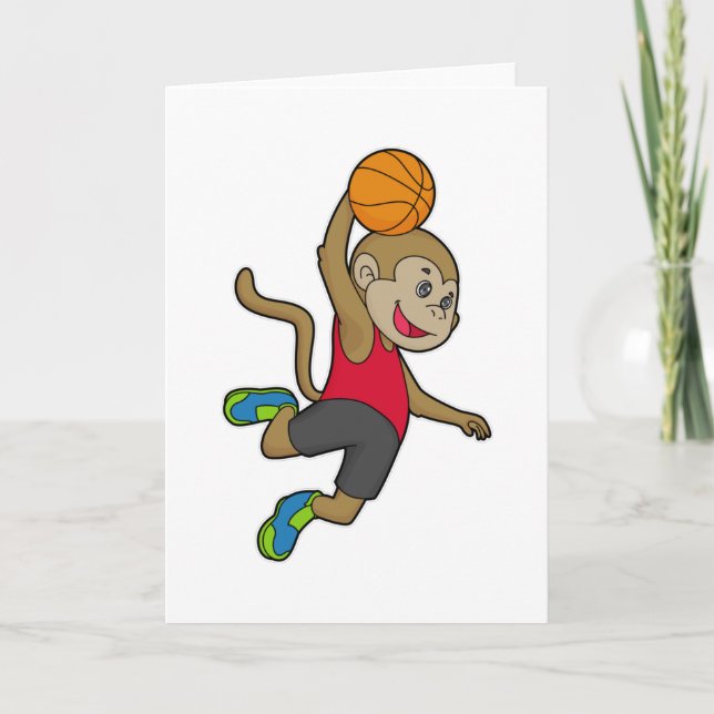 Monkey Basketball player Basketball Card (Front)
