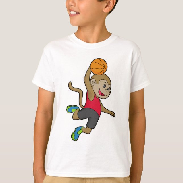 Monkey Basketball player Basketball T-Shirt (Front)