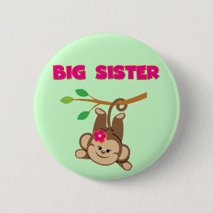 Monkey Big Sister 2 Inch Round Button