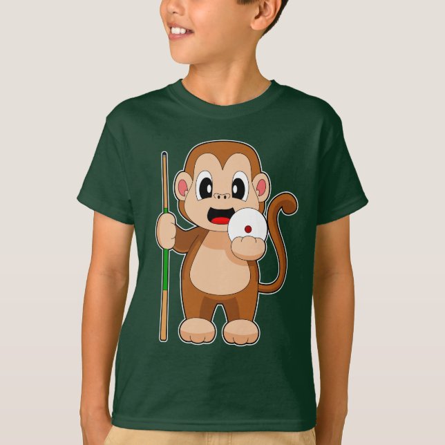 Monkey Billiard Queue T-Shirt (Front)