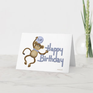 Monkey Birthday Age Template Card