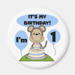 Monkey Birthday Boy 1st Magnet