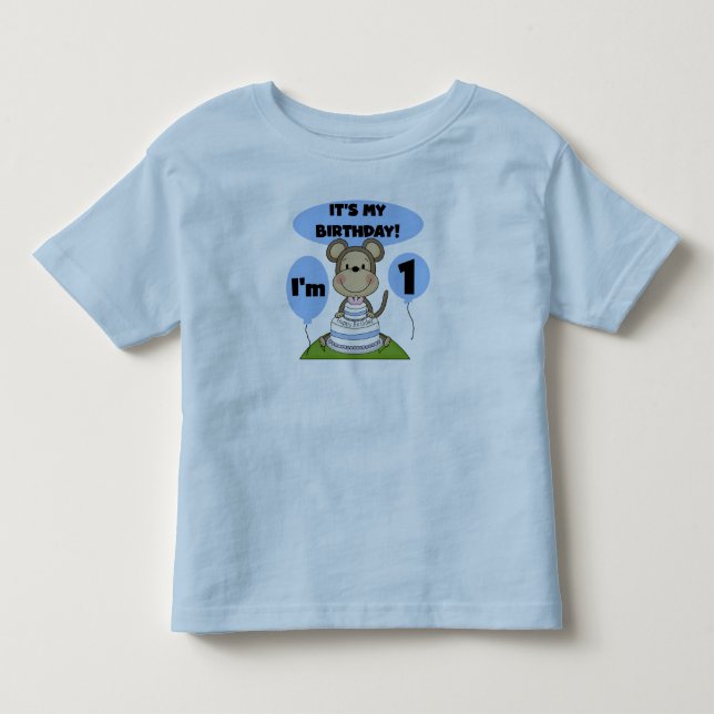 Monkey Birthday Boy 1st Toddler T-shirt (Front)