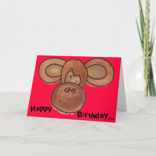 Monkey Birthday Card (Front)