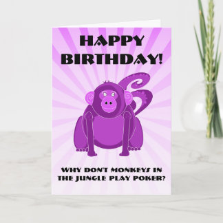 Monkey Birthday Card