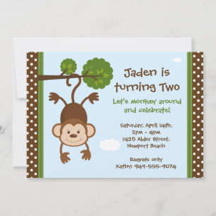 Monkey Birthday Invitation