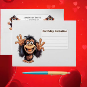 Monkey Birthday Invitation Envelope