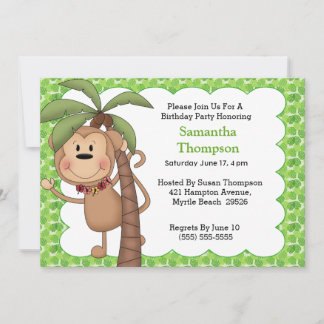 Monkey  Birthday Invitations
