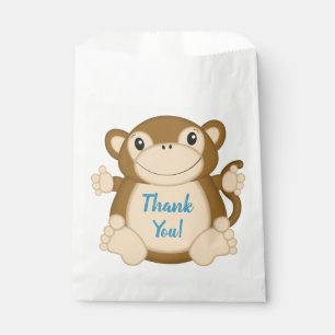 Monkey Birthday Party Blue Favour Bag