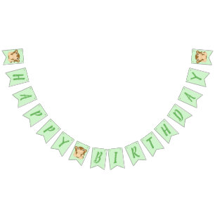 Monkey Birthday Party Green Bunting Flags