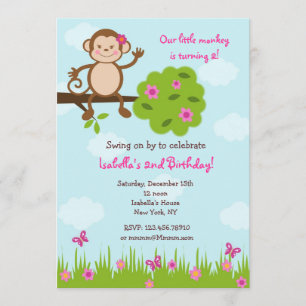 Monkey Birthday Party Invitation
