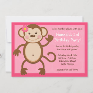 Monkey Birthday Party Invitation